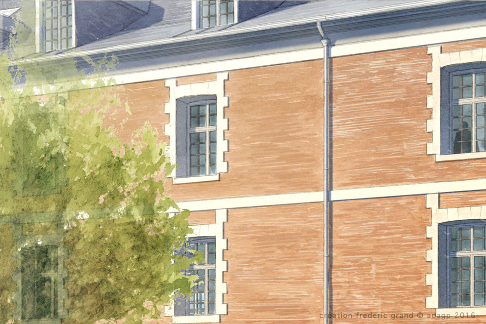 Aquarelle en architecture - Caserne Schramm - ARRAS