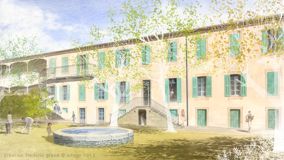 Aquarelle en architecture - Logements rue Pasteur - NIMES