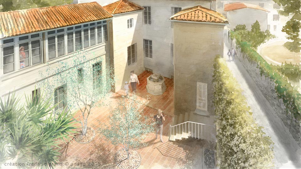 Aquarelle en architecture - Logements rue Pasteur - NIMES