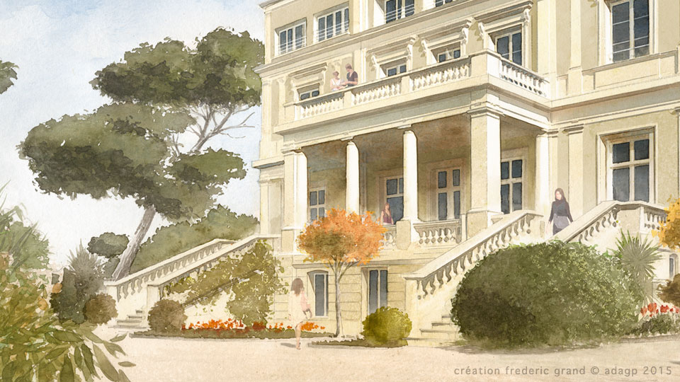 Aquarelle en architecture - Villa Les Messugues - SAINT-RAPHAËL