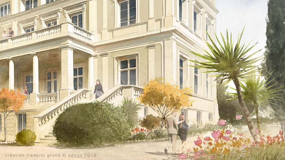 Aquarelle en architecture - Villa Les Messugues - SAINT-RAPHAËL