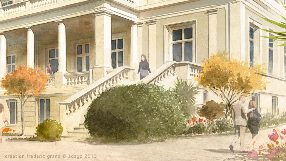 Aquarelle en architecture - Villa Les Messugues - SAINT-RAPHAËL