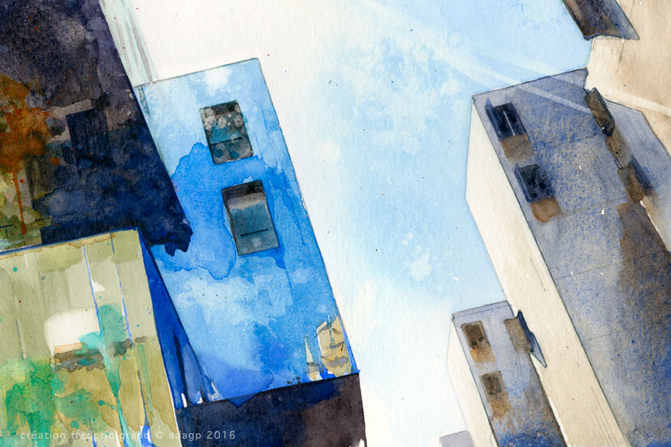 Aquarelle en architecture - Perspective artistique - Confluence - LYON