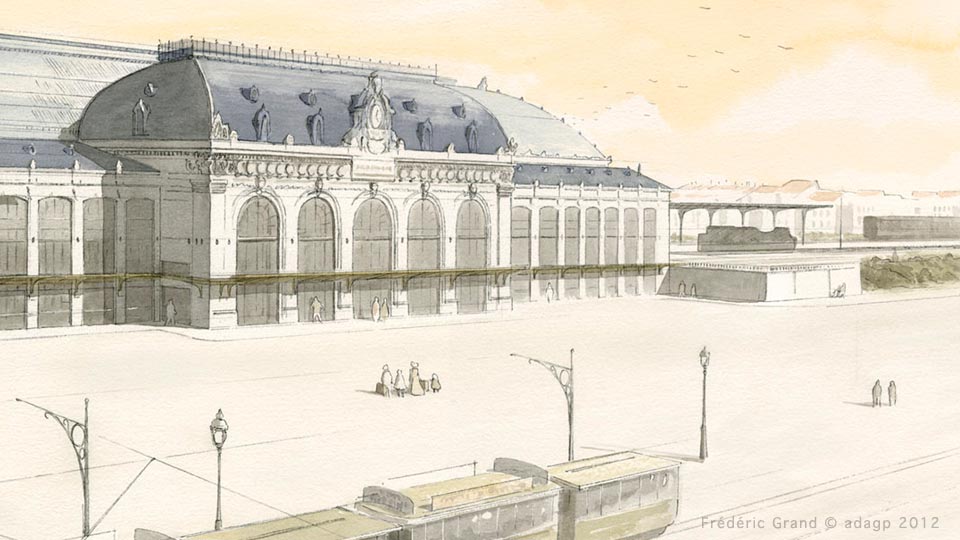 Aquarelle en architecture - Gare des Brotteaux - LYON