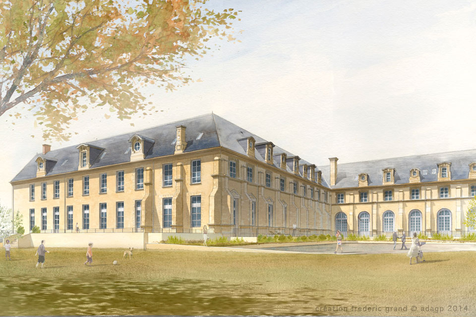 Aquarelle en architecture - Abbaye de Toussaint - CHALONS-EN-CHAMPAGNE