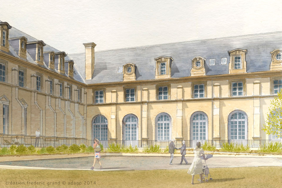 Aquarelle en architecture - Abbaye de Toussaint - CHALONS-EN-CHAMPAGNE