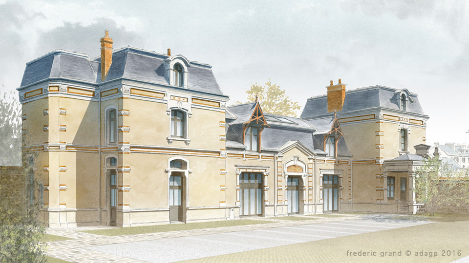 Aquarelle en architecture - Rénovation de la Folie Guillemot - RENNES