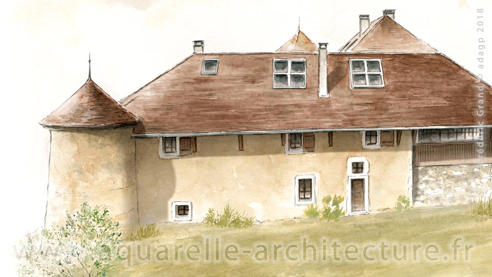 Aquarelle en architecture - château de Seynod - SEYNOD (74)