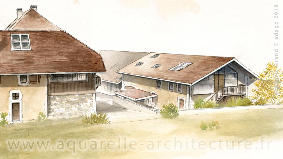 Aquarelle en architecture - château de Seynod - SEYNOD (74)