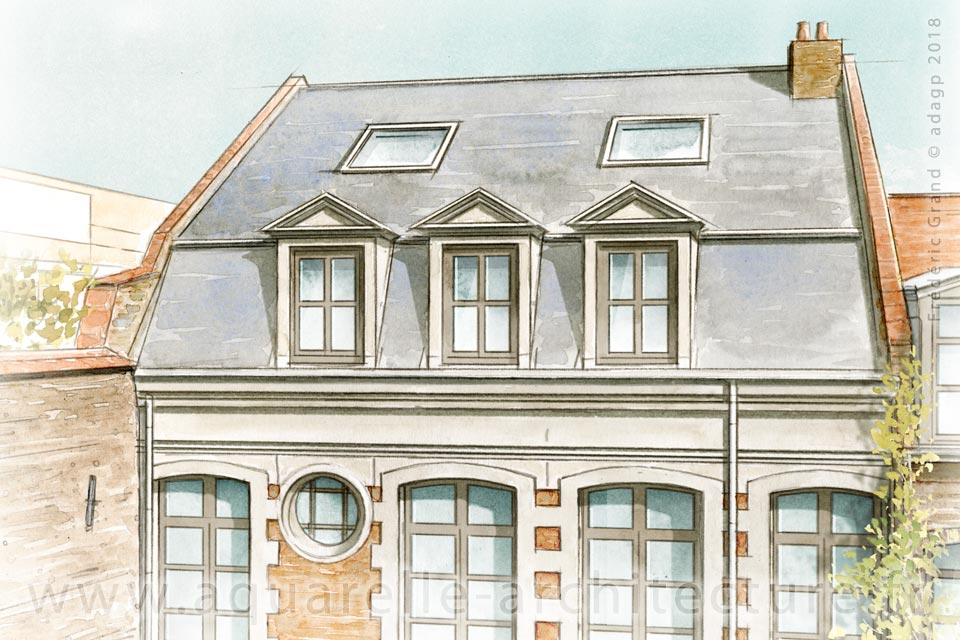 Aquarelle en architecture - Villa des Arts - LILLE (59)