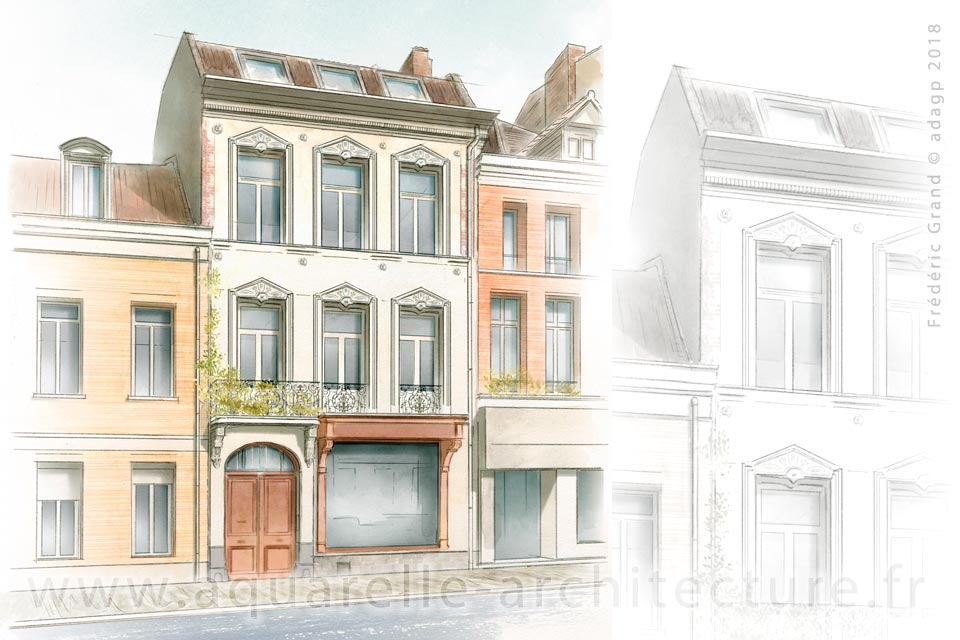 Aquarelle en architecture - Villa des Arts - LILLE (59)