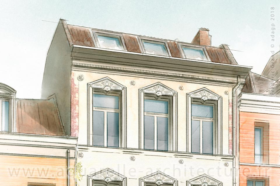 Aquarelle en architecture - Villa des Arts - LILLE (59)