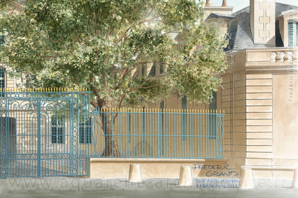 perspective dessin projet immobilier rénovation caserne Belliard Fontenay le Comte Vendée CIR Compagnie Immobilière Restauration illustration architecture patrimoine aquarelle