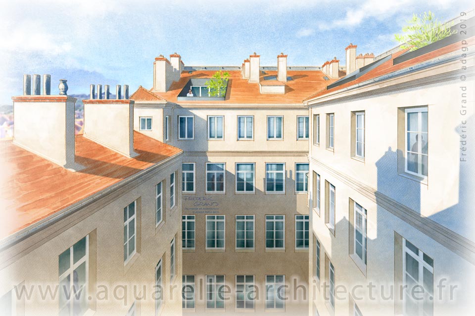 Aquarelle en architecture - Le Grand Cercle - ST-ETIENNE (42)