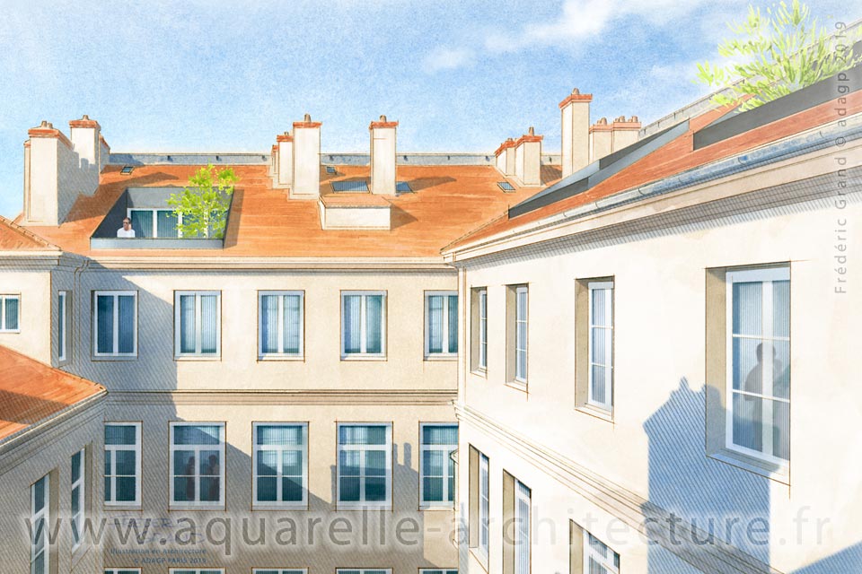 Aquarelle en architecture - Le Grand Cercle - ST-ETIENNE (42)